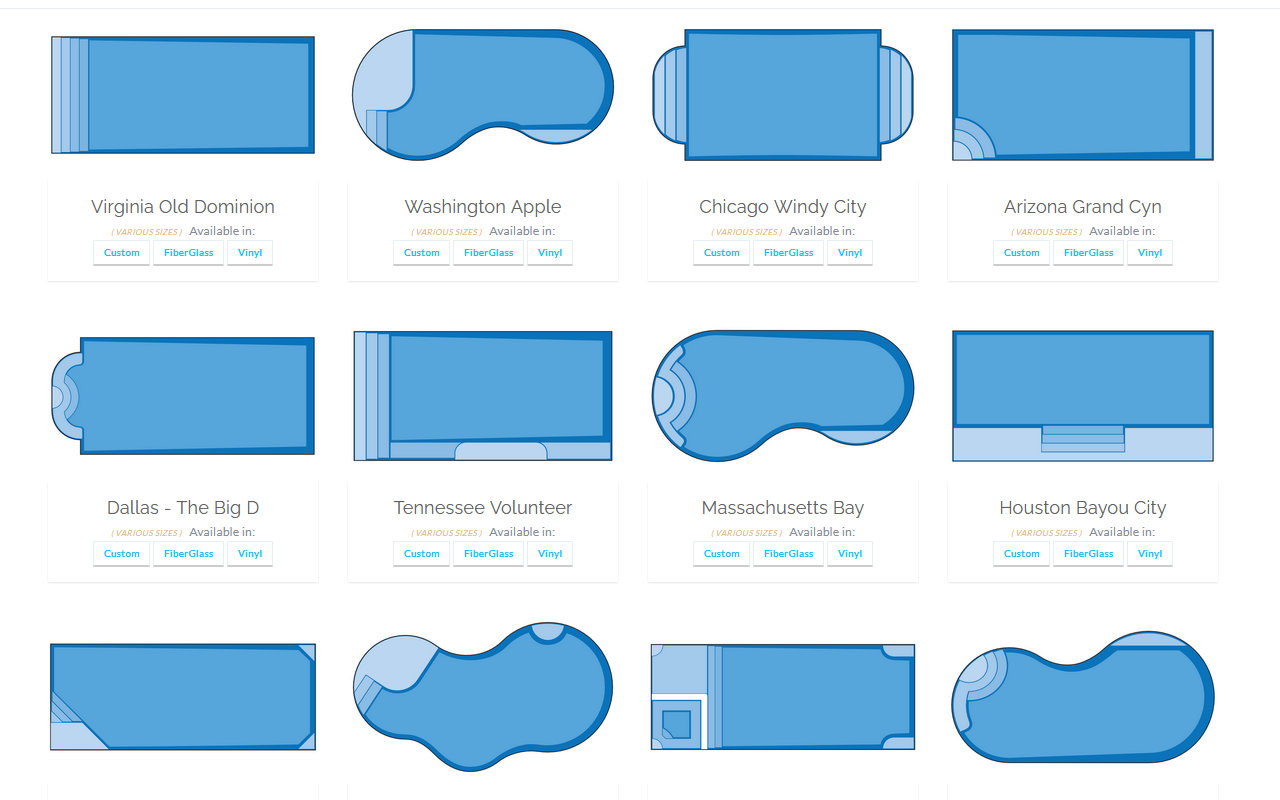 Show Me Pools - Custom Pool Size